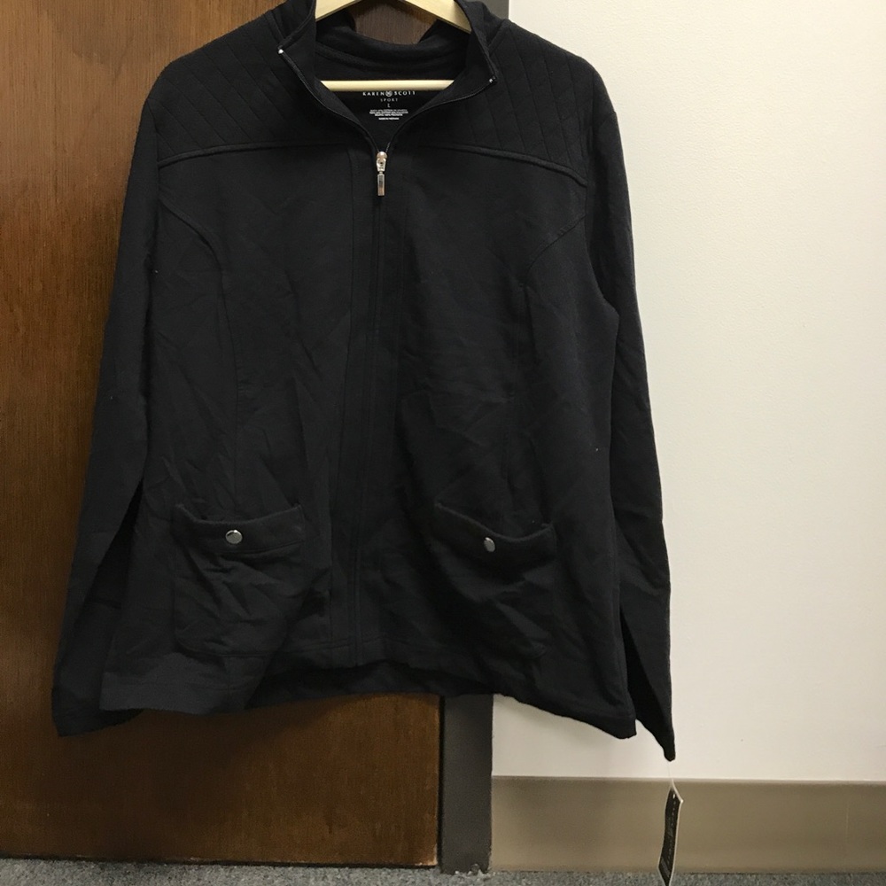 Black Full Zip Long Sleeve Jacket