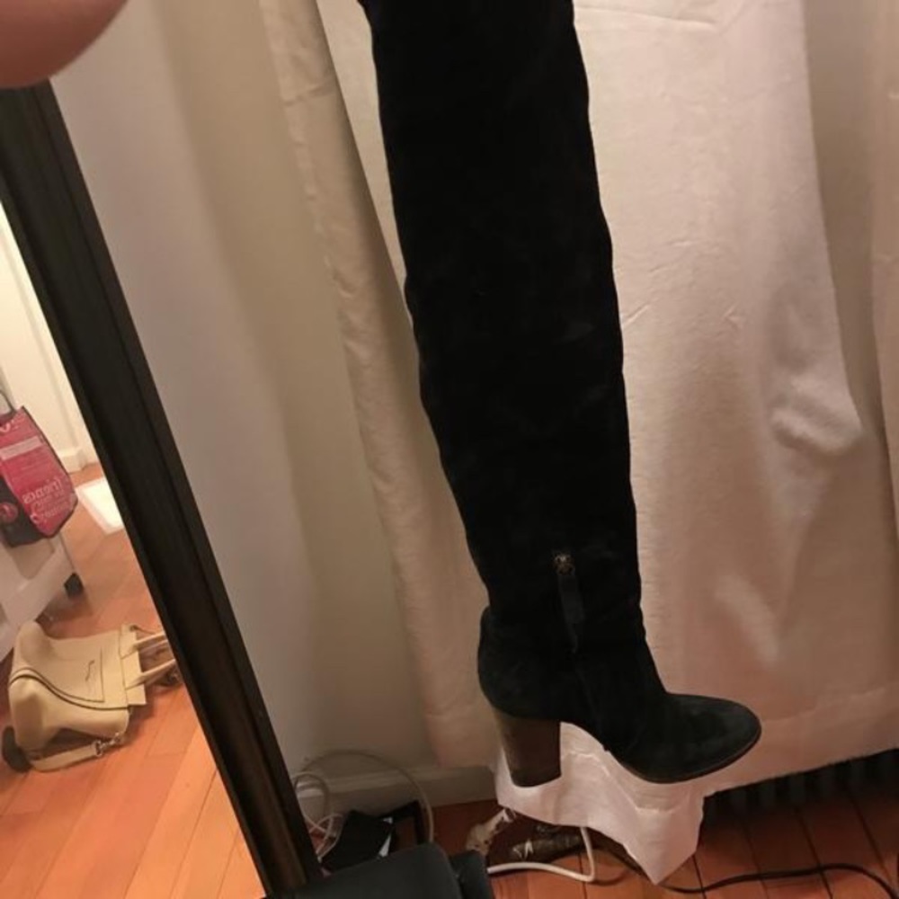 Club Monaco over the knee suede boots