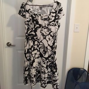 Black and white floral dress