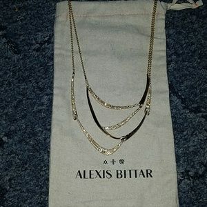 Gold crystal encrusted alexis bittar necklace