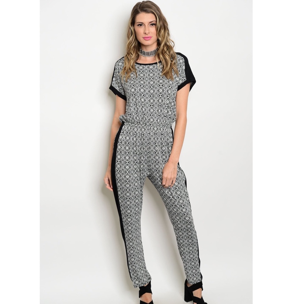 Black and White Romper Size Small