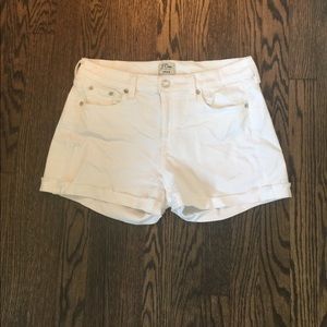J. Crew white denim cutoff shorts