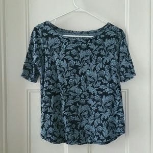 LOFT Icy Floral Ballet Neck Tee