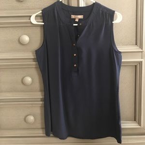 Banana Republic navy sleeveless blouse