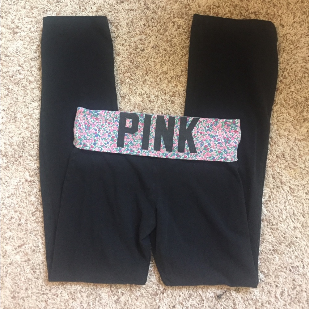 Black pink leggings