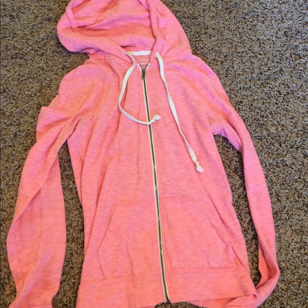 American eagle pink zip up hoodie
