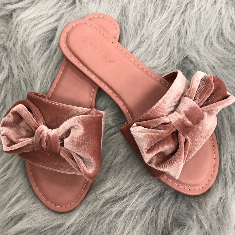 Velvet Bow Sandals