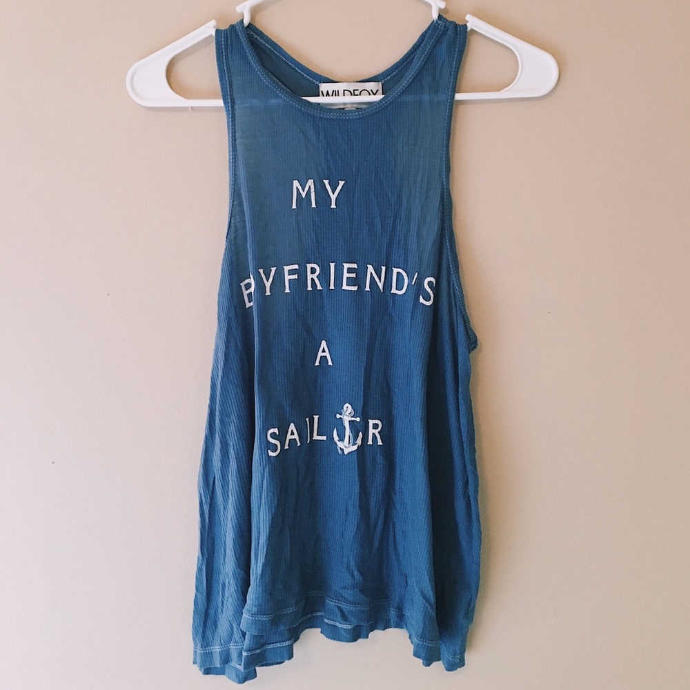 WILDFOX "My Boyfriend's A Sailor" Racerback Tank