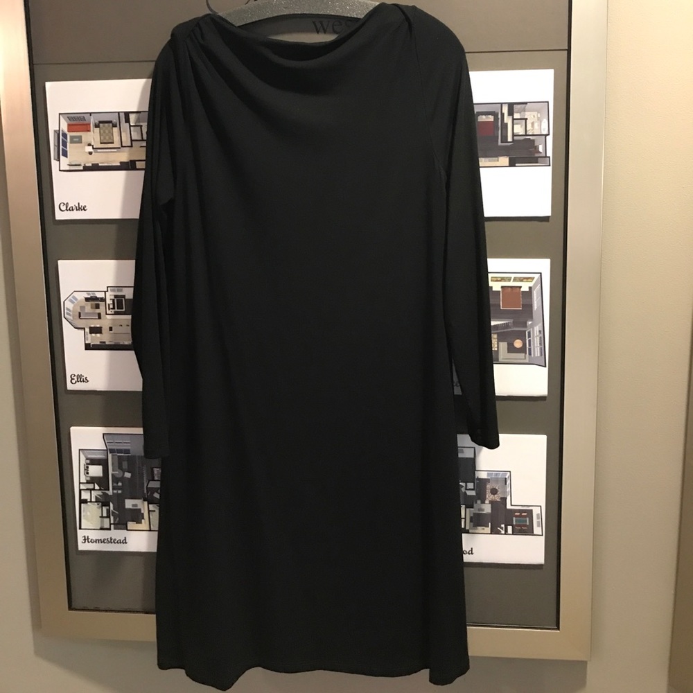 Eileen Fisher cowl boat neck dress. Medium