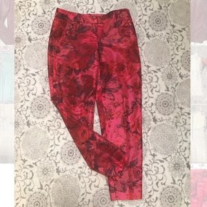 J. Crew pink floral pants