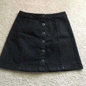 Black Denim A-Line Skirt!