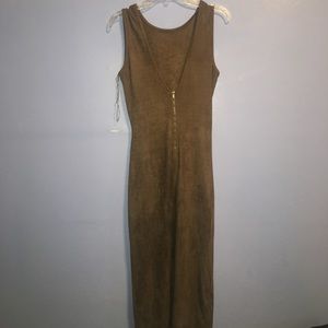 Olive Green Suede Dress