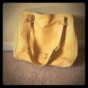 Yellow leather purse