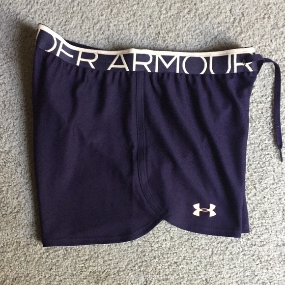 Under Armour play up shorts in dark purple. - Picture 2 of 7