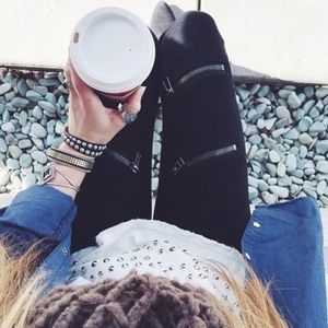LF Pants - LF Carmar Black Trendy Zipper Skinny Jean Pants LF Pants - LF Carmar Black Trendy Zipper Skinny Jean Pants