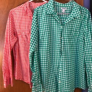 Lot of 2 Old Navy check print button up shirts
