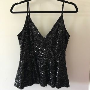 Sexy Sequin Peplum Party Tank Top