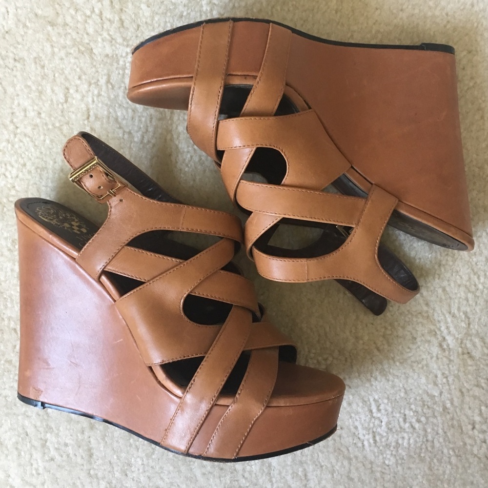 Vince Camuto Brown Shivona Wedge Sandals
