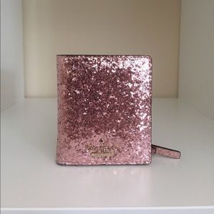 Kate Spade rose gold glitter mini wallet