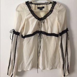 Express blouse, black ribbon detail, sz 7/8