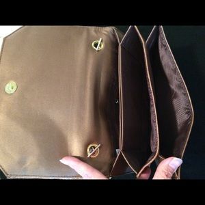 Copper toned hand bag