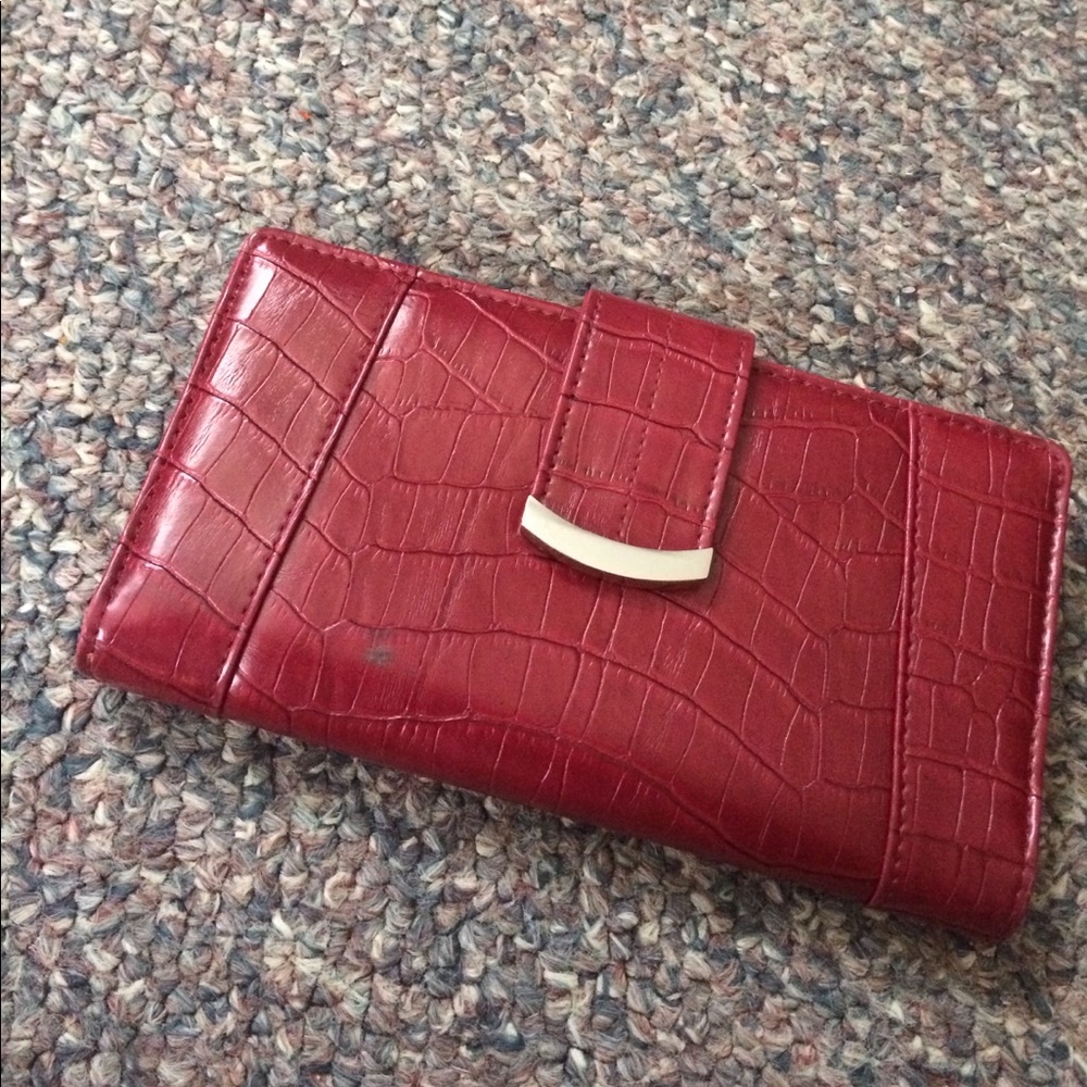 Red leather look wallet