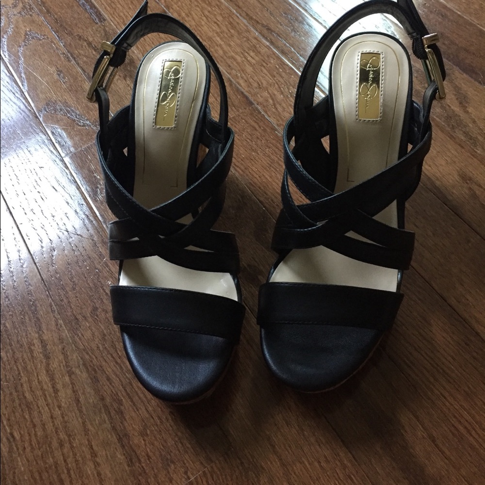 New Jessica Simpson black. wedges in size 8.5
