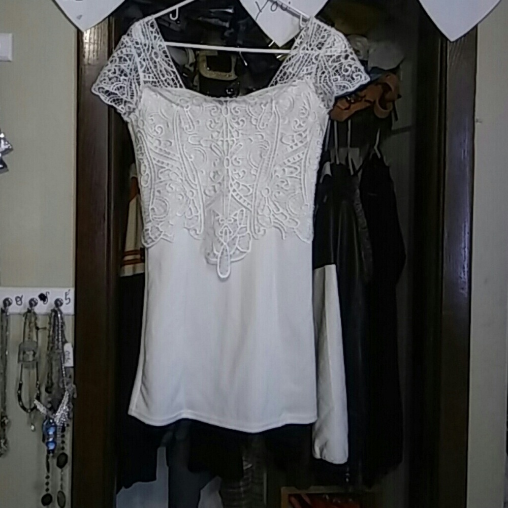 White dress crochet top