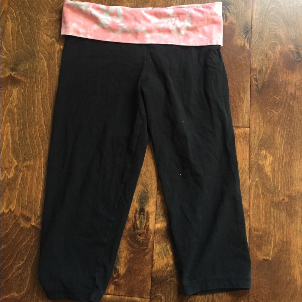 Victoria's Secret pink cropped tie-dye bling yoga