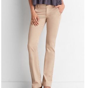 American Eagle Khaki Kick Boot Stretch Pants