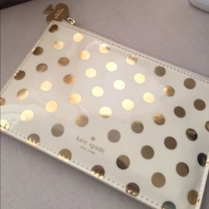 Kate Spade gold dot pencil case