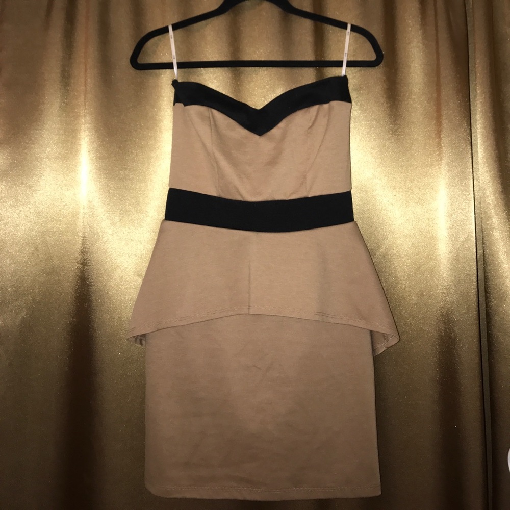 Forever 21 tan peplum dress