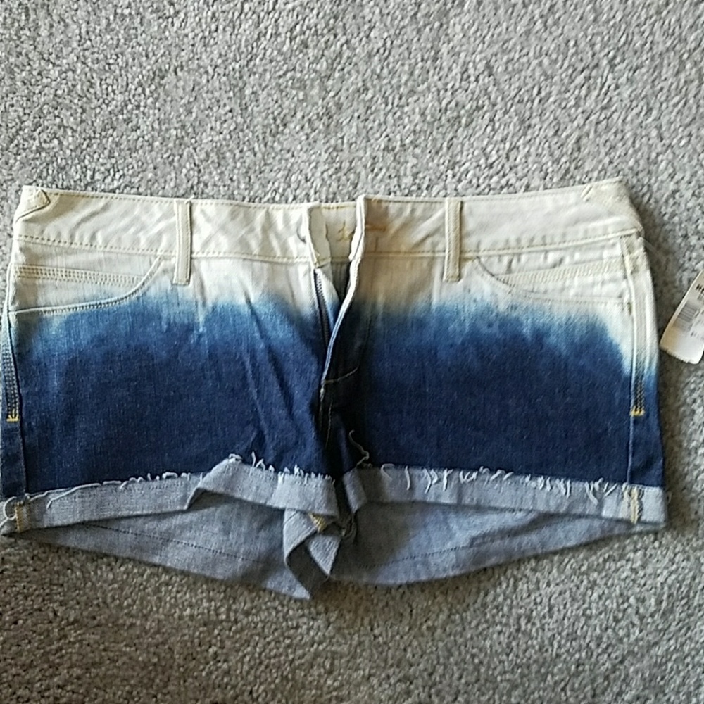 Ombre white and blue shorts