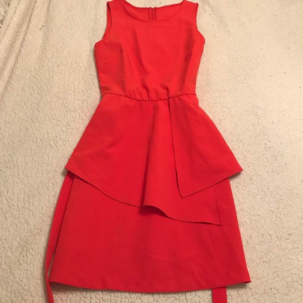 Red-Orange halter dress