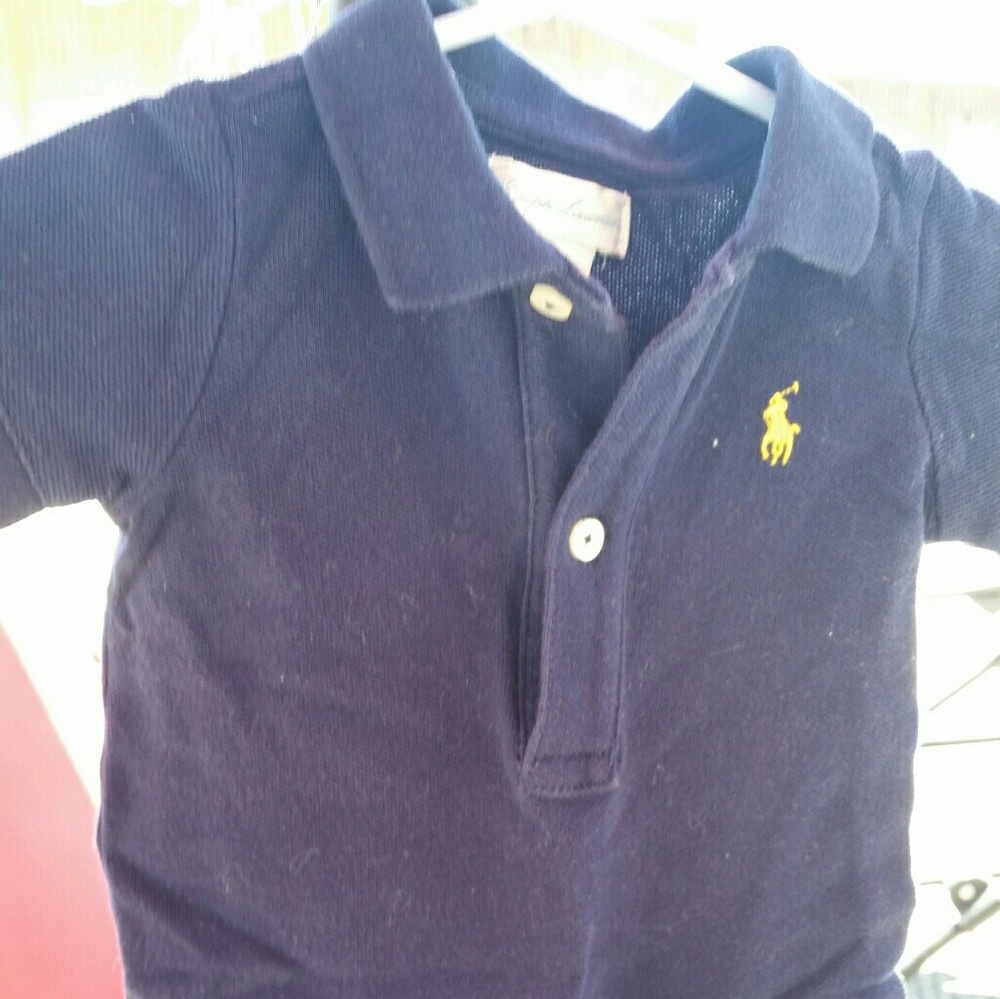 Ralph Lauren baby romper pique Polo 3mos