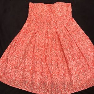 Coral Strapless dress
