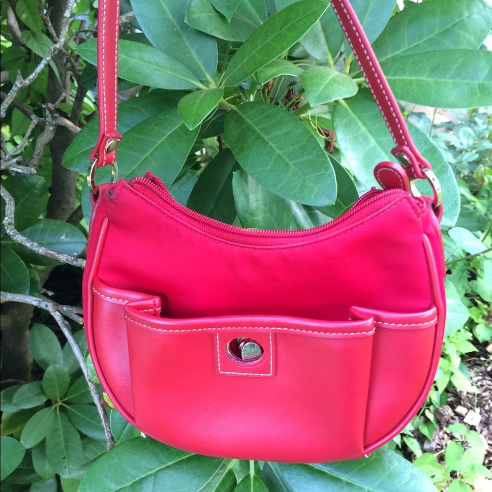 Small red handbag