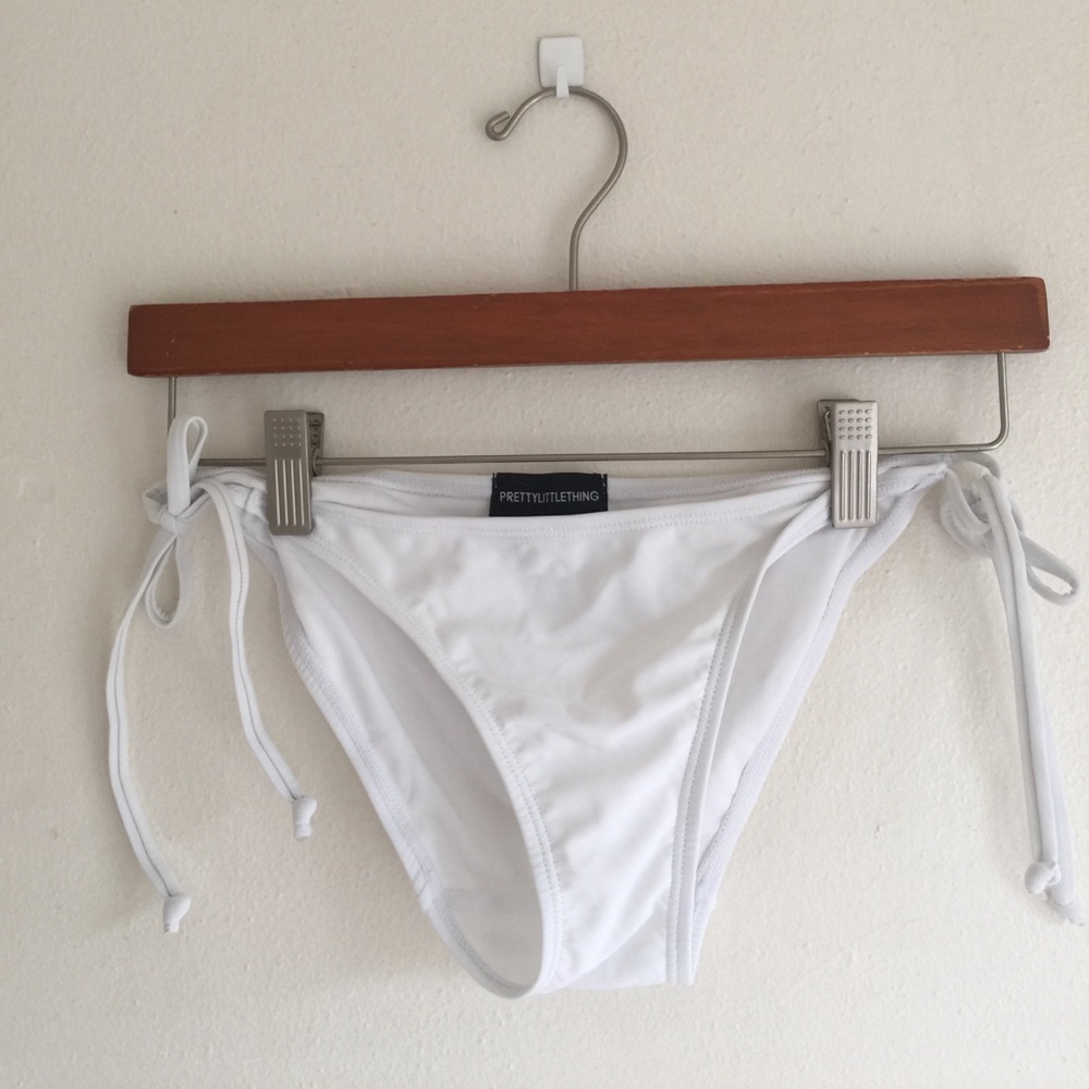 White Tie String Bikini Swim Bottom
