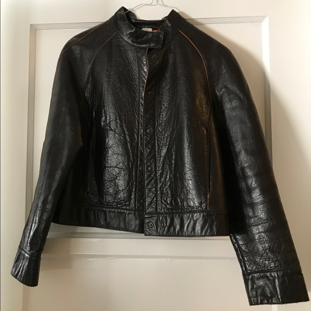 Brown real leather jacket