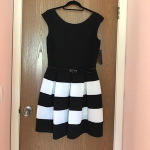 Black and white striped dress
