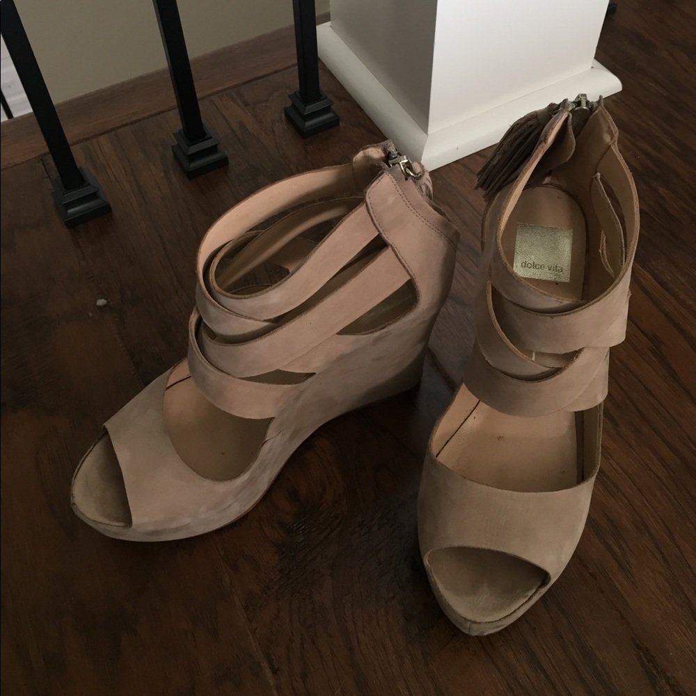 Dolce Vita Suede Wedge with Fringe Zip Back