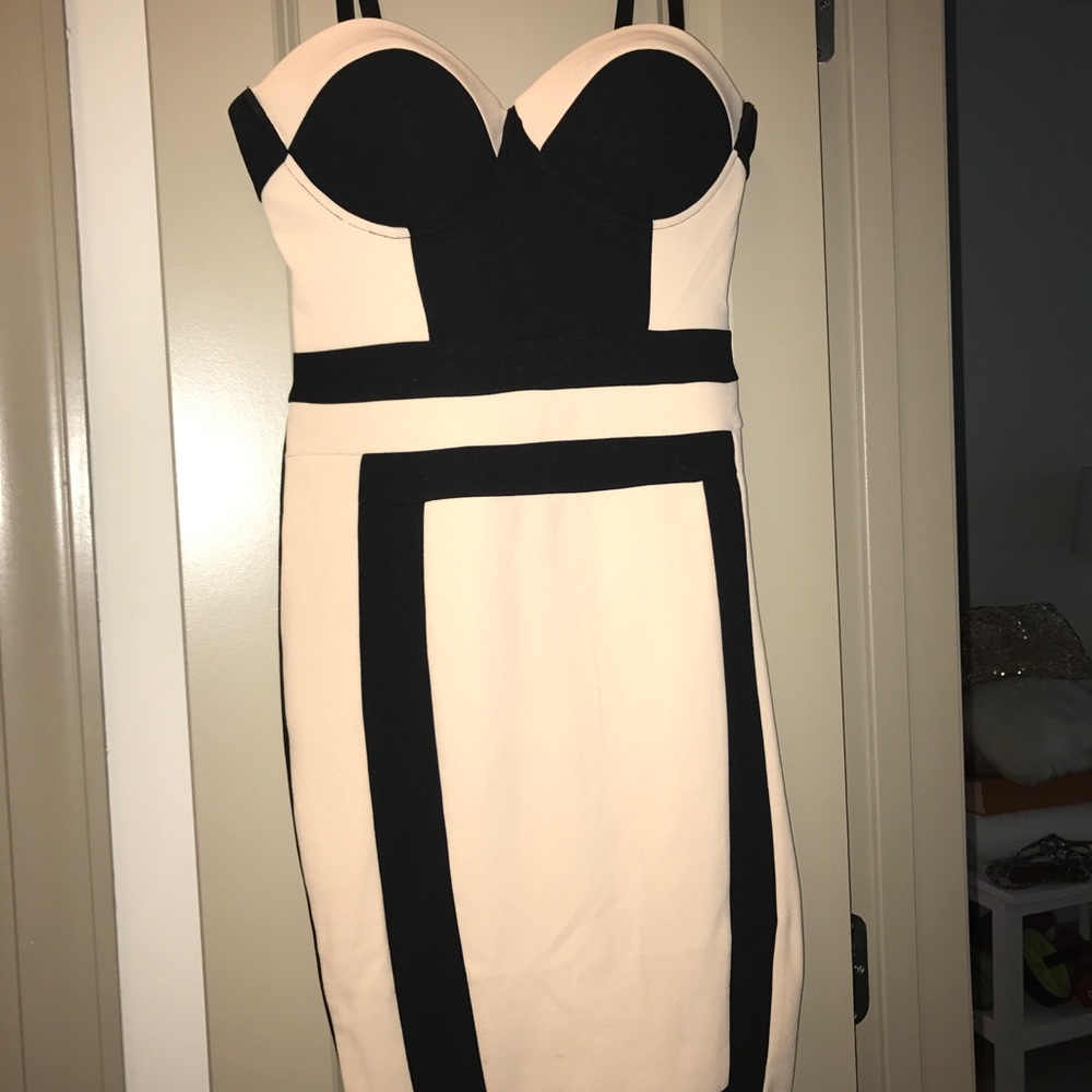 Black and cream dress