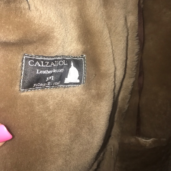 Shearling custom made suede mid length fur jacket - Picture 7 of 8