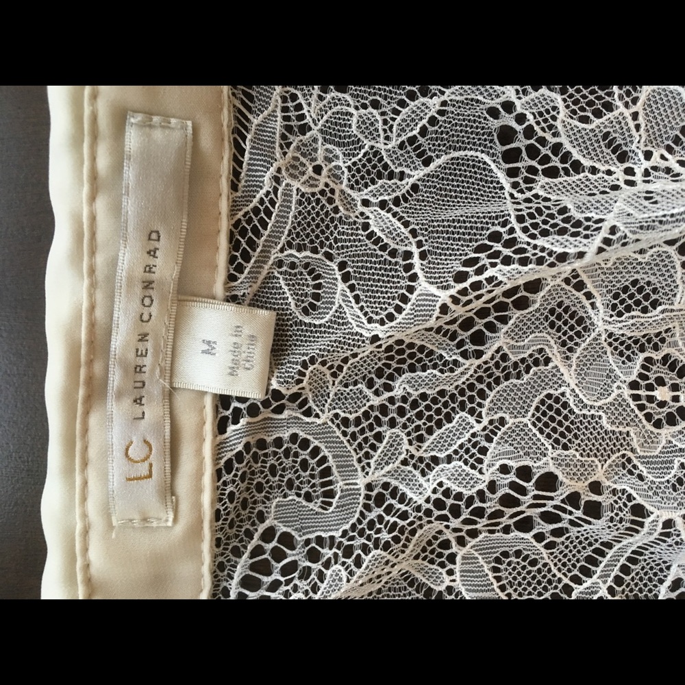 Sheer long sleeve blouse with lace back detail