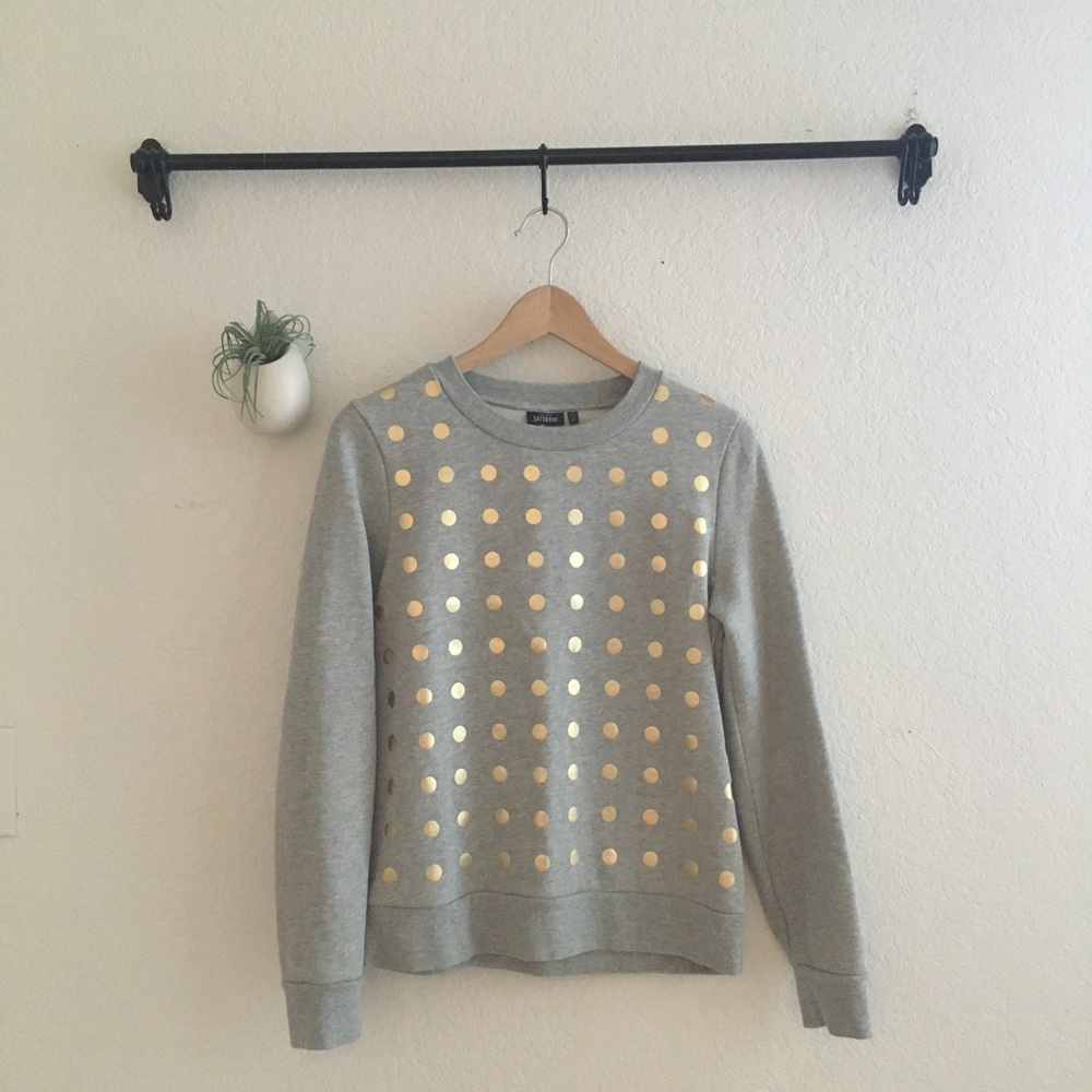 Kate Spade Saturday Gold Polka Dot Sweatshirt