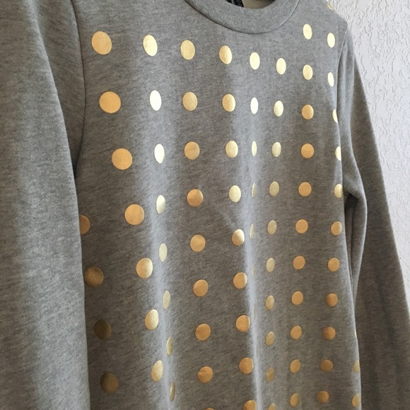 Kate Spade Saturday Gold Polka Dot Sweatshirt - Picture 2 of 4