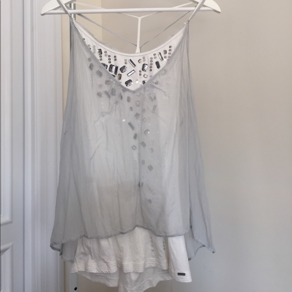 Studded Double Layer Top