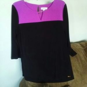 Magnets pink and black dressy blouse