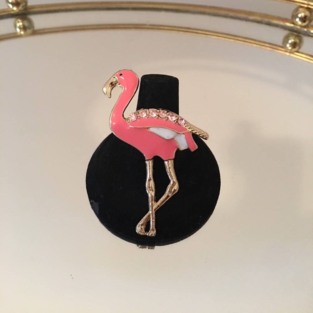Pink Flamingo Adjustable Ring