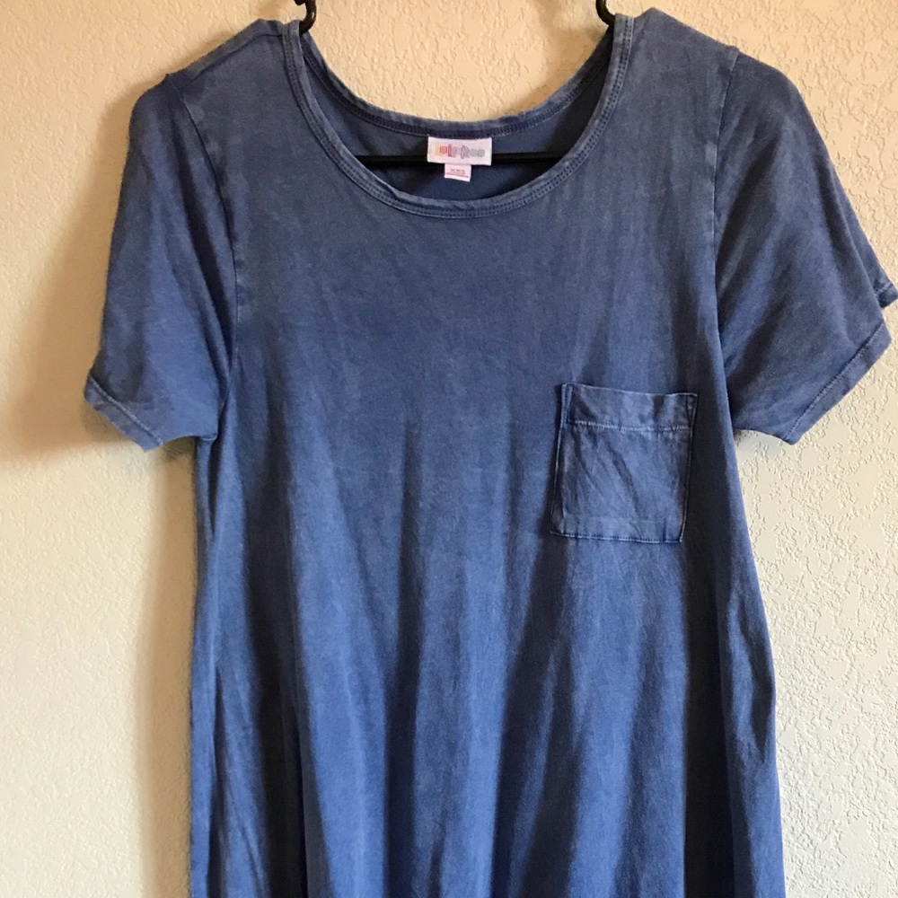 LuLaRoe XXS Carly Dress Blue Denim Stonewashed